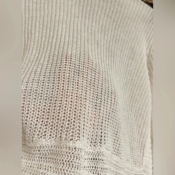 Eileen Fisher 100% Linen White Open-Front Sweater Size S/P - Picture 8 of 8